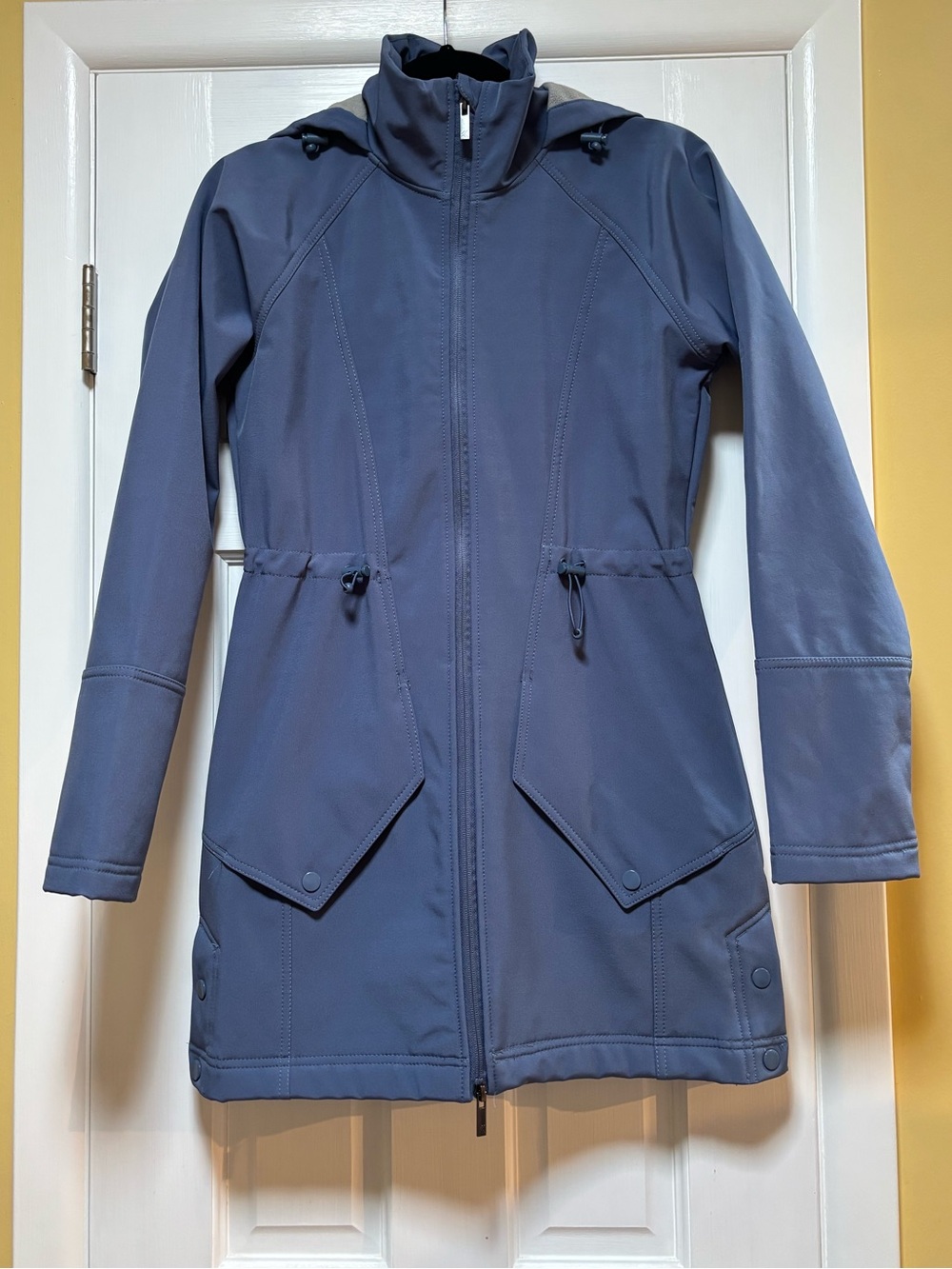 Kyodan Slate Blue Hooded Trench Coat